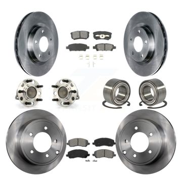 Front Rear Hub Bearing Brake Rotor Pads Kit (10Pc) For Jeep Patriot Compass Dodge Caliber KBB-106661