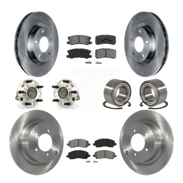 Front Rear Hub Bearing Disc Brake Rotors And Pads Kit (10Pc) For Jeep Patriot Compass FWD KBB-106662
