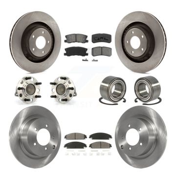 Front Rear Hub Bearings Assembly Disc Brake Rotors And Pads Kit (10Pc) For Dodge Caliber KBB-106663