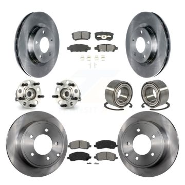 Front Rear Hub Bearing Brake Rotor Pads Kit (10Pc) For Jeep Patriot Compass Dodge Caliber KBB-106664