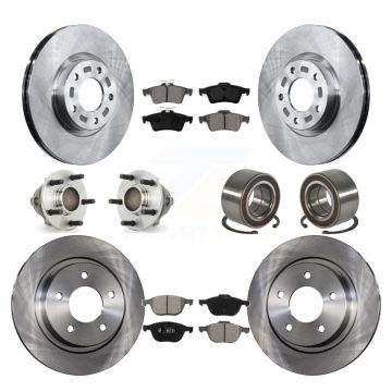 Front Rear Hub Bearings Assembly Disc Brake Rotors And Pads Kit (10Pc) For Mazda 3 Sport KBB-106681