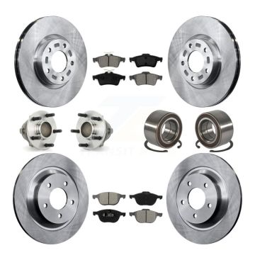 Front Rear Hub Bearings Disc Brake Rotors And Semi-Metallic Pads Kit (10Pc) For Mazda 5 KBB-106682