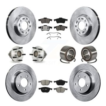 Front Rear Hub Bearings Disc Brake Rotors And Pads Kit (10Pc) For 2006 Mazda 5 To 02 06 KBB-106683