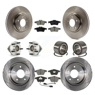 Front Rear Hub Bearings Disc Brake Rotors And Semi-Metallic Pads Kit (10Pc) For Mazda 3 KBB-106686