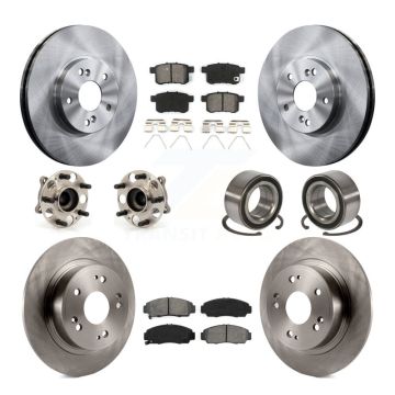 Front Rear Hub Bearings Disc Brake Rotors And Pads Kit (10Pc) For Honda Accord Acura TSX KBB-106693
