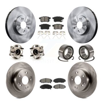 Front Rear Hub Bearings Disc Brake Rotors And Pads Kit (10Pc) For Honda Accord Acura TSX KBB-106694