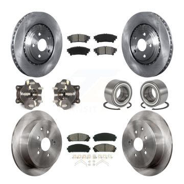 Front Rear Hub Bearing Disc Brake Rotor Pads Kit (10Pc) For Toyota Highlander Lexus RX350 KBB-106697