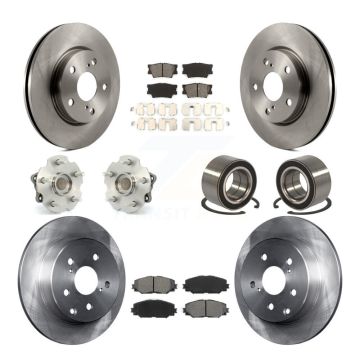 Front Rear Hub Bearing Assembly Disc Brake Rotor And Pad Kit (10Pc) For 2010 Lexus HS250h KBB-106700