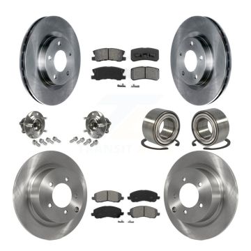 Front Rear Hub Bearing Disc Brake Rotors And Pads Kit (10Pc) For Mitsubishi Outlander RVR KBB-106704