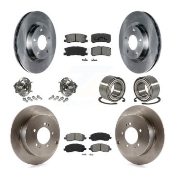 Front Rear Wheel Hub Bearing Disc Brake Rotor And Pad Kit (10Pc) For Mitsubishi Outlander KBB-106706
