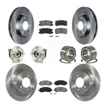 Front Rear Hub Bearing Disc Brake Rotor And Pad Kit (10Pc) For Mitsubishi Outlander Sport KBB-106707