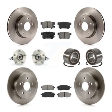 Front Rear Hub Bearing Disc Brake Rotors And Pads Kit (10Pc) For 2007-2013 Suzuki SX4 AWD KBB-106710