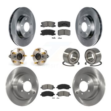 Front Rear Hub Bearing Brake Rotor & Pad Kit (10Pc) For Mitsubishi Lancer Outlander Sport KBB-106713
