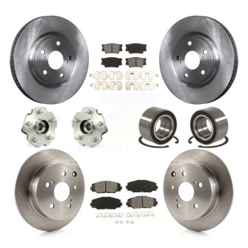 Front Rear Hub Bearing Disc Brake Rotor And Pad Kit (10Pc) For Toyota Matrix Pontiac Vibe KBB-106719