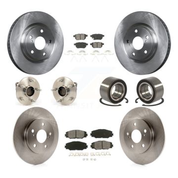 Front Rear Hub Bearing Brake Rotor Pad Kit (10Pc) For 09-13 Toyota Matrix S with FWD 2.4L KBB-106723