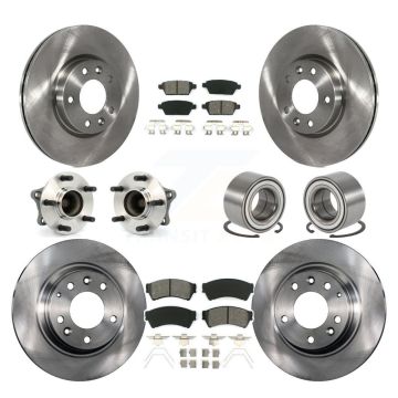 Front Rear Hub Bearings Disc Brake Rotors And Pads Kit (10Pc) For 2009-2013 Mazda 6 3.7L KBB-106725