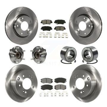 Front Rear Wheel Hub Bearing Disc Brake Rotors And Pads Kit (10Pc) For 2012-2013 Kia Soul KBB-106744