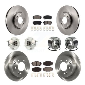 Front Rear Hub Bearings Disc Brake Rotors And Pads Kit (10Pc) For Kia Forte Koup Forte5 KBB-106751