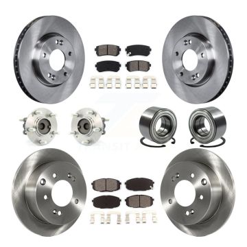 Front Rear Hub Bearings Disc Brake Rotors And Pads Kit (10Pc) For Kia Forte Koup Forte5 KBB-106752