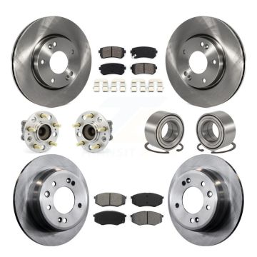 Front Rear Hub Bearing Brake Rotor And Pad Kit (10Pc) For Hyundai Tucson Kia Sportage FWD KBB-106754