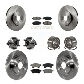 Front Rear Hub Bearing Disc Brake Rotor & Pad Kit (10Pc) For 2013-2014 Chevrolet Sonic RS KBB-106775
