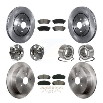 Front Rear Hub Bearing Disc Brake Rotor & Pads Kit (10Pc) For 2011-2020 Toyota Sienna FWD KBB-106786