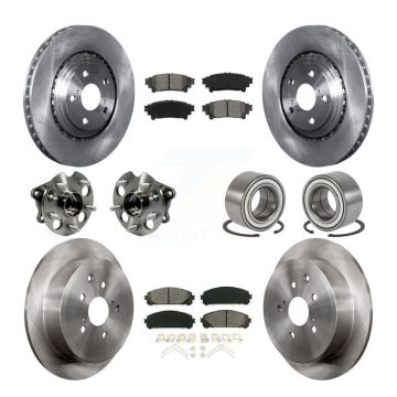 Front Rear Hub Bearing Disc Brake Rotor & Pads Kit (10Pc) For 2011-2020 Toyota Sienna AWD KBB-106789