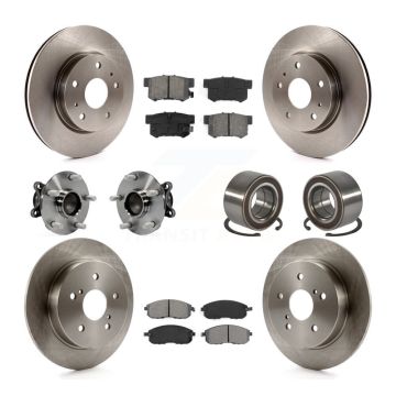 Front Rear Hub Bearing Disc Brake Rotors And Pads Kit (10Pc) For 2008-2013 Suzuki SX4 FWD KBB-106793