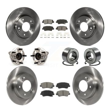 Front Rear Hub Bearing Brake Rotor Pad Kit (10Pc) For Hyundai Elantra GT Kia Forte Forte5 KBB-106797