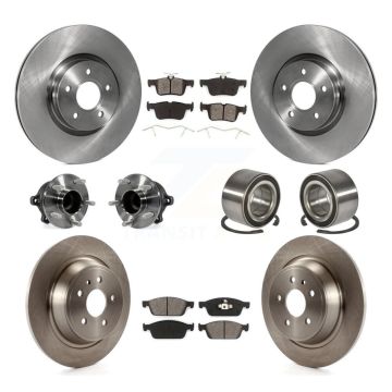Front Rear Hub Bearings Disc Brake Rotors And Pads Kit (10Pc) For Ford Escape Lincoln MKC KBB-106801