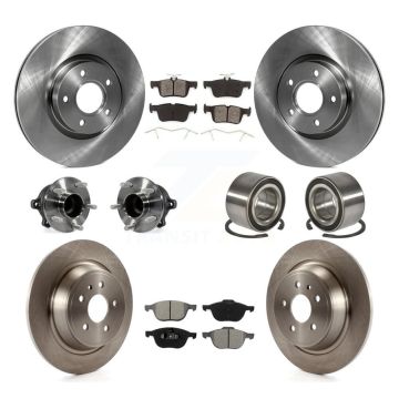 Front Rear Hub Bearing Brake Rotor Pads Kit (10Pc) For Ford Escape Without Parking Assist KBB-106803