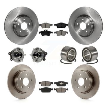 Front Rear Hub Bearing Disc Brake Rotor Pad Kit (10Pc) For Ford Escape AWD with 2.0L 1.6L KBB-106804