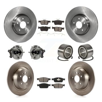 Front Rear Hub Bearings Disc Brake Rotors And Pads Kit (10Pc) For Ford Escape Lincoln MKC KBB-106805