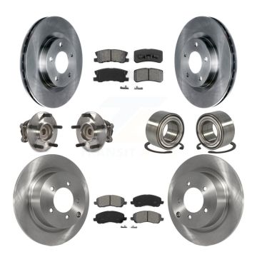 Front Rear Hub Bearings Disc Brake Rotors And Pads Kit (10Pc) For 2012 Mitsubishi RVR FWD KBB-106825