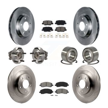 Front Rear Hub Bearing Disc Brake Rotor Pad Kit (10Pc) For Mitsubishi RVR Outlander Sport KBB-106827