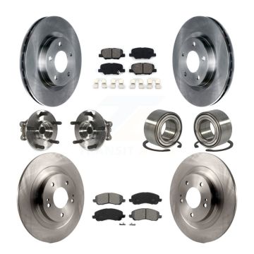 Front Rear Hub Bearing Disc Brake Rotor Pad Kit (10Pc) For Mitsubishi RVR Outlander Sport KBB-106828