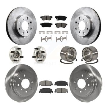 Front Rear Wheel Hub Bearing Disc Brake Rotor And Pads Kit (10Pc) For Honda Civic del Sol KBB-106834