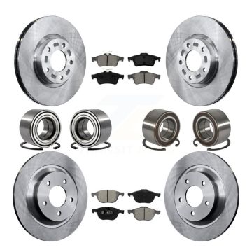 Front Rear Wheel Bearings Disc Brake Rotors And Semi-Metallic Pads Kit (10Pc) For Mazda 5 KBB-106845