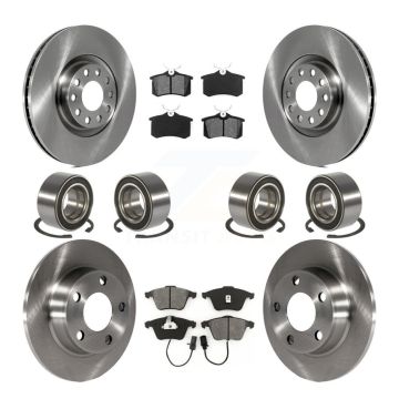Front Rear Wheel Bearings Disc Brake Rotors And Pads Kit (10Pc) For Audi Allroad Quattro KBB-106855