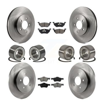 Front Rear Bearing Disc Brake Rotor Pads Kit (10Pc) For Ford Escape Mazda Tribute Mercury KBB-106865