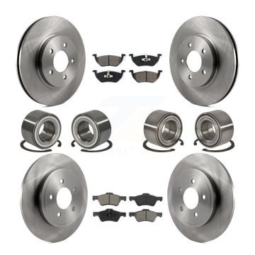 Front Rear Bearings Disc Brake Rotors And Pads Kit (10Pc) For Ford Escape Mercury Mariner KBB-106866