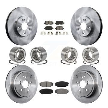 Front Rear Wheel Bearings Disc Brake Rotors And Pads Kit (10Pc) For 2001-2002 Acura MDX KBB-106867