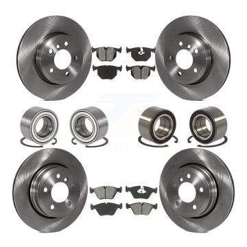 Front Rear Bearing Disc Brake Rotor And Semi-Metallic Pad Kit (10Pc) For 2004-2010 BMW X3 KBB-106871