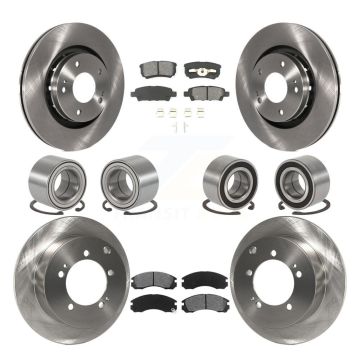 Front Rear Bearing Disc Brake Rotor Pad Kit (10Pc) For 2005-2006 Mitsubishi Outlander AWD KBB-106874
