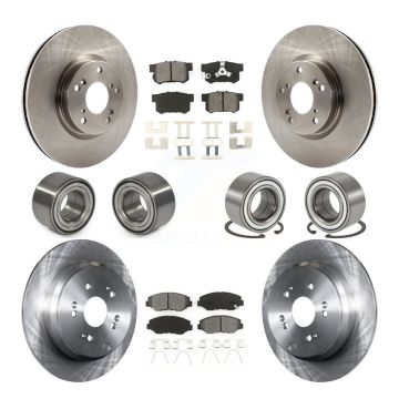 Front Rear Wheel Bearings Disc Brake Rotors And Pads Kit (10Pc) For 2005-2006 Honda CR-V KBB-106877