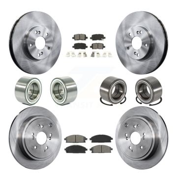 Front Rear Wheel Bearings Disc Brake Rotors And Pads Kit (10Pc) For 2003-2006 Acura MDX KBB-106879