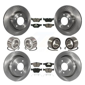 Front Rear Bearing Disc Brake Rotor And Semi-Metallic Pads Kit (10Pc) For BMW 328xi 325xi KBB-106888