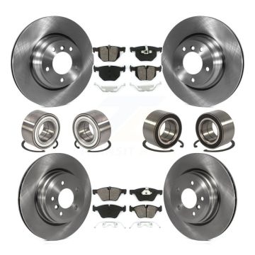Front Rear Bearing Disc Brake Rotors And Semi-Metallic Pads Kit (10Pc) For 2006 BMW 330xi KBB-106889