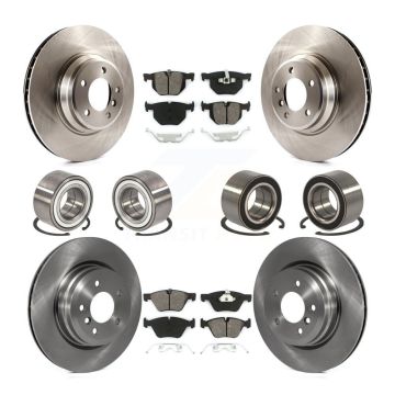 Front Rear Bearing Disc Brake Rotors And Semi-Metallic Pads Kit (10Pc) For 2007 BMW 335xi KBB-106890