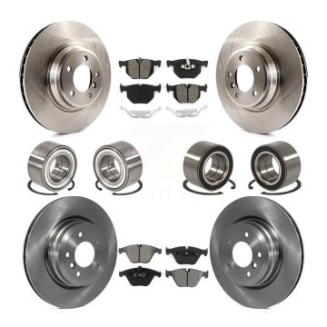Front Rear Wheel Bearings Disc Brake Rotors And Pads Kit (10Pc) For BMW 335i xDrive 335xi KBB-106891
